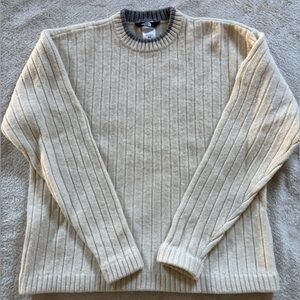 The North Face Men's Beige Ribbed Crewneck Sweater (M)